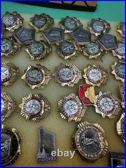 Mixed Lot Of Ussr Soviet Union Russian Enamel Pins, Badges, Medals, Communism