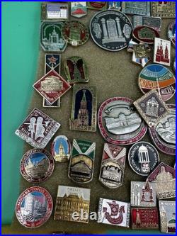 Mixed Lot Of Ussr Soviet Union Russian Enamel Pins, Badges, Medals, Communism