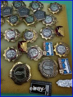 Mixed Lot Of Ussr Soviet Union Russian Enamel Pins, Badges, Medals, Communism