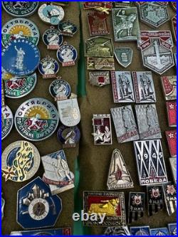 Mixed Lot Of Ussr Soviet Union Russian Enamel Pins, Badges, Medals, Communism