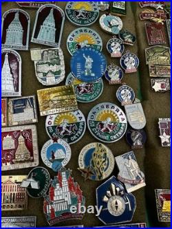 Mixed Lot Of Ussr Soviet Union Russian Enamel Pins, Badges, Medals, Communism