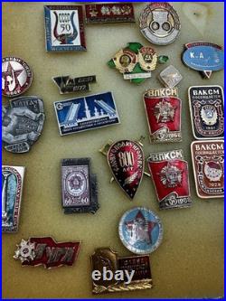 Mixed Lot Of Ussr Soviet Union Russian Enamel Pins, Badges, Medals, Communism Mixed Lot Of Ussr Soviet Union Russian Enamel Pins, Badges, Medals, Communism