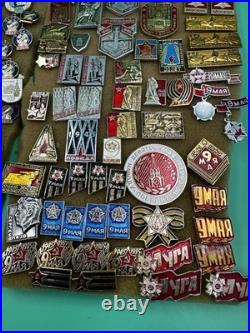 Mixed Lot Of Ussr Soviet Union Russian Enamel Pins, Badges, Medals, Communism