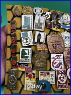 Mixed Lot Of Ussr Soviet Union Russian Enamel Pins, Badges, Medals, Communism Ddr