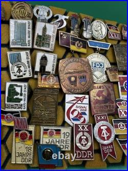 Mixed Lot Of Ussr Soviet Union Russian Enamel Pins, Badges, Medals, Communism Ddr