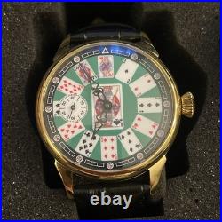 Molnija PLAYING CARDS Vintage USSR Russian Amazing Men Watch Molnia EXCELLENT