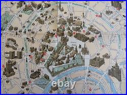 Moscow Russia Soviet Union c. 1970's cartoon pictorial tourist sightseeing map