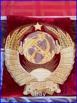 NEW, Large, vintage velvet double-sided flag, pennant of the Soviet Union