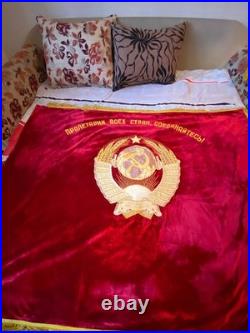NEW, Large, vintage velvet double-sided flag, pennant of the Soviet Union