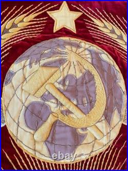 NEW, Large, vintage velvet double-sided flag, pennant of the Soviet Union