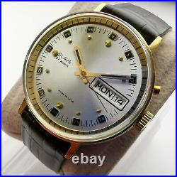 New Automatic Ussr Made Old Stock Slava 2427 Double Calendar Watch