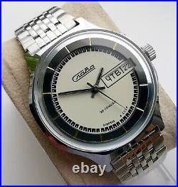 New Manual Ussr Made Vintage Old Stock Slava 2428 Movement Double Calendar Watch