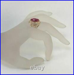 Nice Original Vintage USSR Russian Soviet Rose Gold 583 14K Ring Ruby Size 9