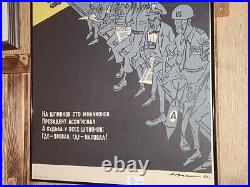 Original 1960 Soviet Union Propaganda Poster with Francis Powers