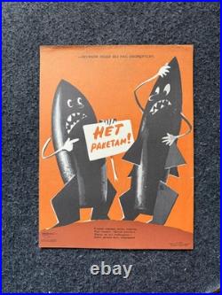 Original 1970s Anti-War Soviet Union Propaganda Poster, Original USSR Propagand
