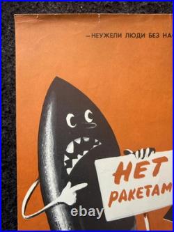 Original 1970s Anti-War Soviet Union Propaganda Poster, Original USSR Propagand