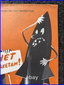 Original 1970s Anti-War Soviet Union Propaganda Poster, Original USSR Propagand
