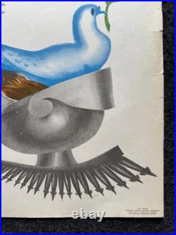 Original 1970s Anti-War Soviet Union Propaganda Poster, Original USSR Propagand