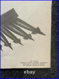Original 1970s Anti-War Soviet Union Propaganda Poster, Original USSR Propagand