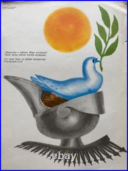 Original 1970s Anti-War Soviet Union Propaganda Poster, Original USSR Propagand