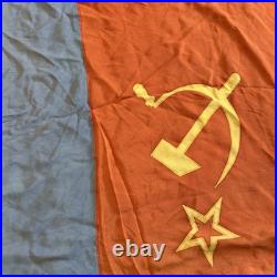 Original Great Flag Russian SSR RSFSR Soviet VINTAGE MADE USSR 84x54 1950s