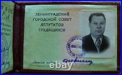 Original Russian 3 booklet-IDs, Political Deputy of Leningrad + 2 certificates