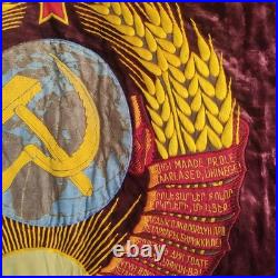 Original Soviet union Velvet flag banner Lenin USSR communist Emblem