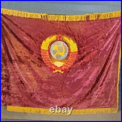 Original Soviet union Velvet flag banner Lenin USSR communist Emblem
