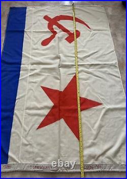 Original USSR navy flag wool from ship or military submarine Soviet Union 1981