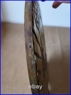 Original Vintage Soviet USSR Coat of Arms Wall Plaque Bas Relief Metal Cast Iron