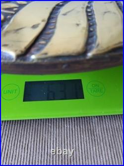 Original Vintage Soviet USSR Coat of Arms Wall Plaque Bas Relief Metal Cast Iron