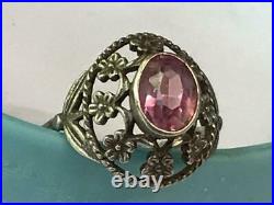 Original Vintage Soviet USSR Russian Antique Ring Sterling Silver 875 Size 8