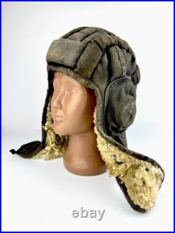 Original Vintage Soviet Union USSR tanker tankman Tank Cap Helmet WINTER