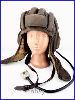 Original Vintage Soviet Union USSR tanker tankman Tank Cap Helmet WINTER