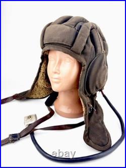 Original Vintage Soviet Union USSR tanker tankman Tank Cap Helmet WINTER