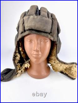 Original Vintage Soviet Union USSR tanker tankman Tank Cap Helmet WINTER