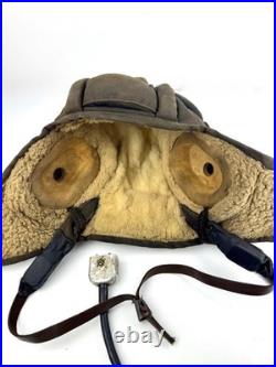 Original Vintage Soviet Union USSR tanker tankman Tank Cap Helmet WINTER