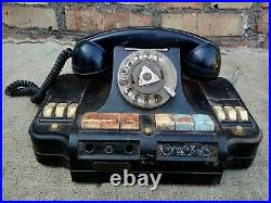 Phone Switch Rotary Dial Desk TelephoneCommutator 60' Vintage Soviet USSR Blac