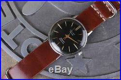 Poljot De Luxe, ultra slim mechanical watch with handmade leather strap