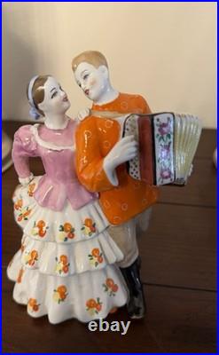 Porcelain Figurine URAL QUADRILLE DULEVO Soviet Union Russian USSR 60s