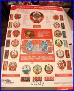 Poster Soviet Union. Huge. 15 republics. Soviet poster. 1986 All Soviet republic