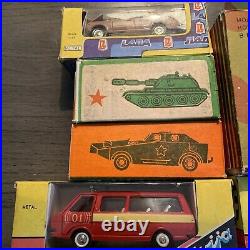 RAF, Lada, Army Scale model 1/43. Original box Made in USSR Lot Of 6