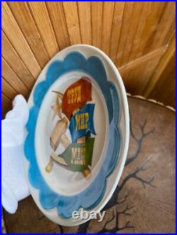 RAR Russian Soviet Propaganda Porcelain Plate 1947 Famous author V. Prisyazhnyuk