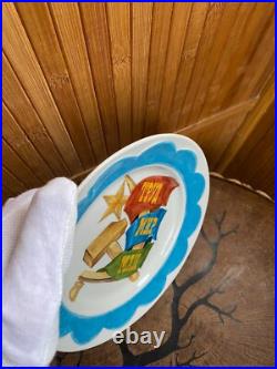 RAR Russian Soviet Propaganda Porcelain Plate 1947 Famous author V. Prisyazhnyuk