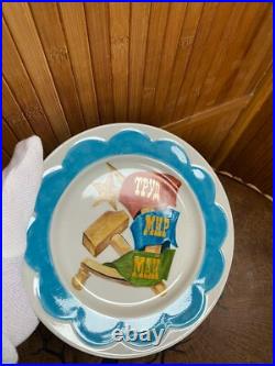 RAR Russian Soviet Propaganda Porcelain Plate 1947 Famous author V. Prisyazhnyuk