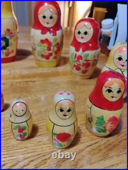 RARE! 12 Piece Matryoshka Russian Nesting Dolls, Made in USSR, Soviet Union