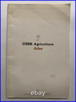 RARE USSR Agriculture Atlas Central Intelligence Agency 1974 Soviet Union Russia