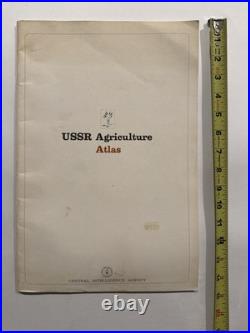 RARE USSR Agriculture Atlas Central Intelligence Agency 1974 Soviet Union Russia