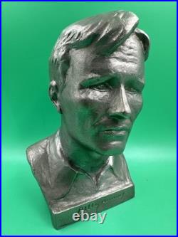 RARE Vintage Metal Bust Soviet Union USSR Statue figurine Vassiliy Shukshin 1979