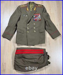 RARE Vintage Soviet Union Red Army GENERAL Uniform Jacket Tunic Breeches SET